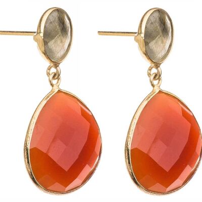 Gemshine earrings with orange carnelian gemstone drops