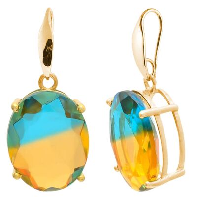 Gemshine earrings - with oval tourmaline quartz gemstones