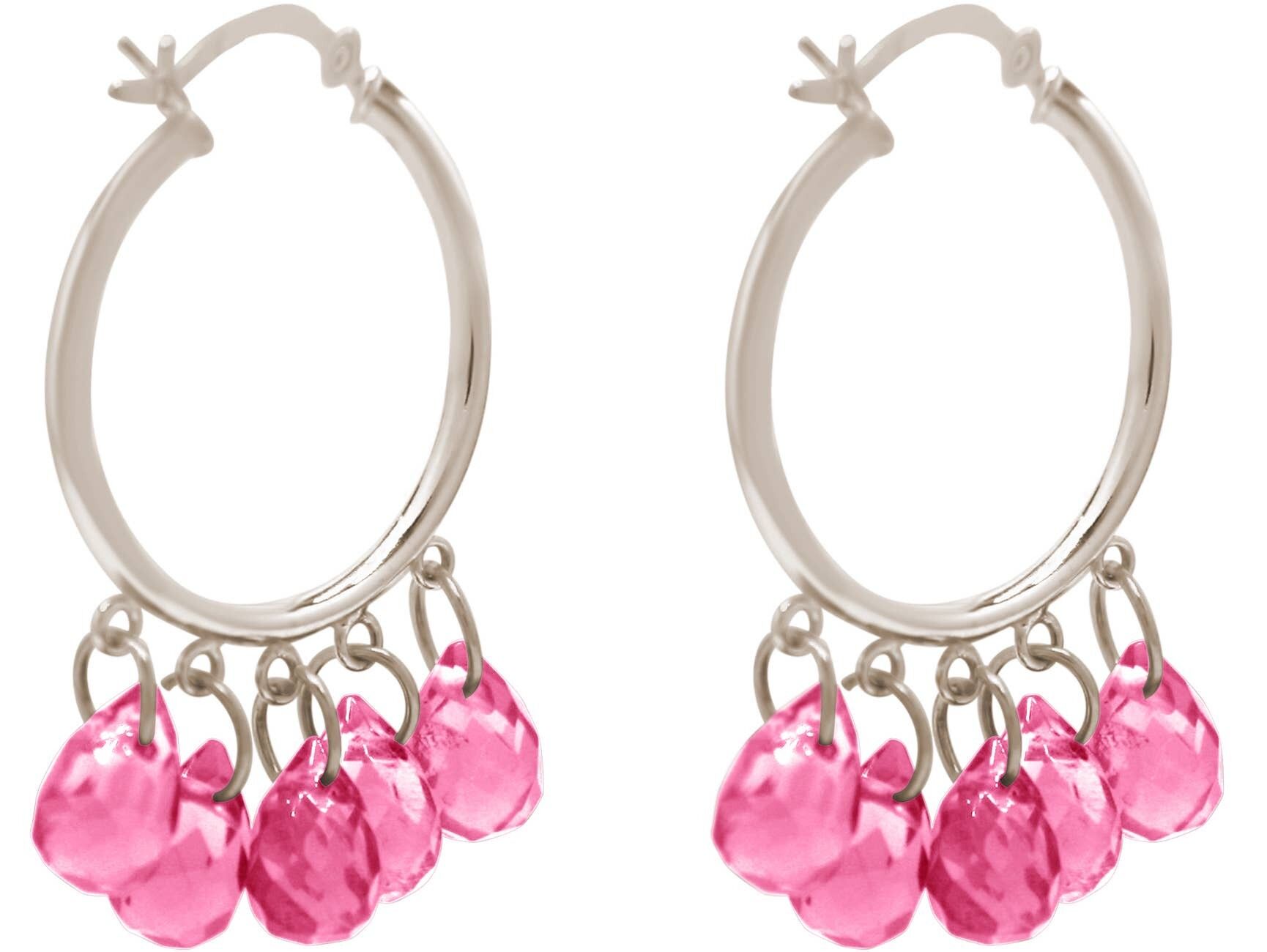 Orecchini Gemshine con gemma di quarzo rosa tormalina rosa