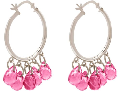Gemshine Ohrringe mit pink rose Turmalinquarz Edelstein