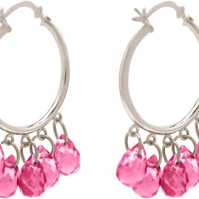 Boucles d'oreilles Gemshine avec pierre gemme de quartz de tourmaline rose rose