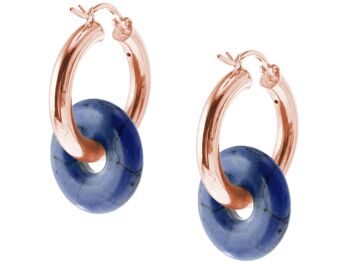 Boucles d'oreilles Gemshine avec pierre gemme ronde bleue Lapis Lazuli 3