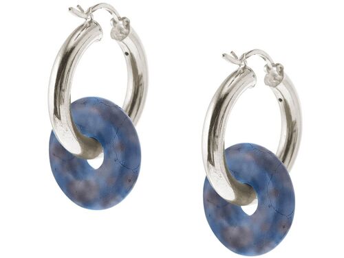 Gemshine Ohrringe mit runden blauen Lapis Lazuli Edelstein