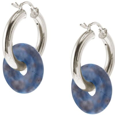 Boucles d'oreilles Gemshine avec pierre gemme ronde bleue Lapis Lazuli