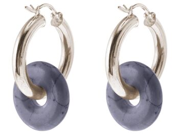 Boucles d'oreilles Gemshine avec pierre gemme ronde bleue Lapis Lazuli 2