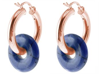 Boucles d'oreilles Gemshine avec pierre gemme ronde bleue Lapis Lazuli 4