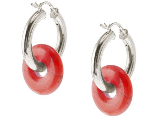 Gemshine Ohrringe mit runden roten Achat Edelstein Anhänger.