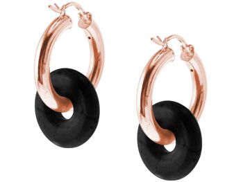 Boucles d'oreilles Gemshine avec pierre gemme ronde en onyx noir 3