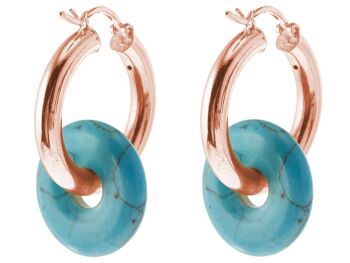 Boucles d'oreilles Gemshine avec pendentifs ronds en pierres précieuses turquoise. 4