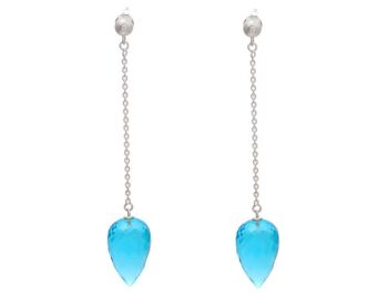 Boucles d'oreilles Gemshine avec gouttes de quartz topaze bleu suisse 3