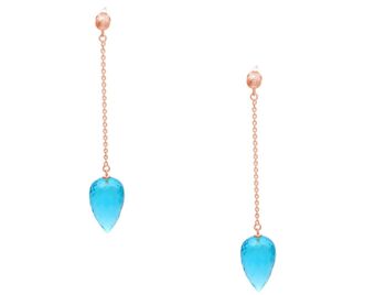 Boucles d'oreilles Gemshine avec gouttes de quartz topaze bleu suisse 4