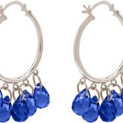 Gemshine Earrings with Deep Blue Iolite Quartz Gemstone