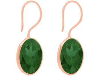 Boucles d'oreilles Gemshine avec émeraudes vert foncé. Gemmes rondes 4