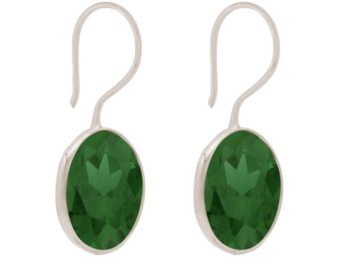 Gemshine Ohrringe mit tiefgrünen Smaragden. Runde Edelsteine