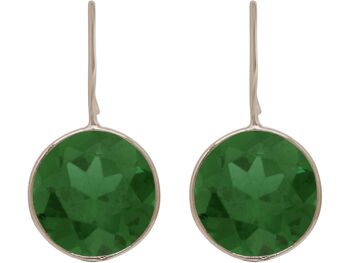 Boucles d'oreilles Gemshine avec émeraudes vert foncé. Gemmes rondes 3