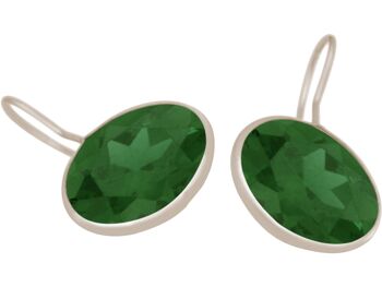 Boucles d'oreilles Gemshine avec émeraudes vert foncé. Gemmes rondes 2