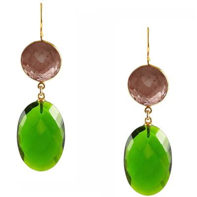 Gemshine - earrings with deep green tourmaline quartz ovals