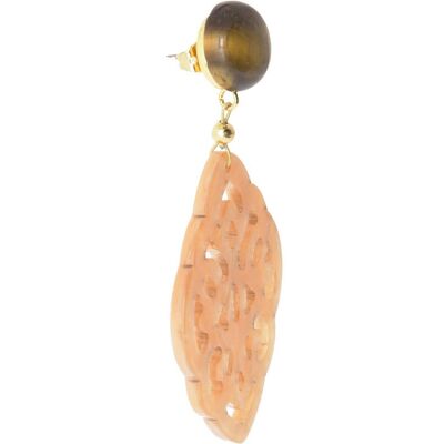 Gemshine earrings with tiger eye gemstone cabochons