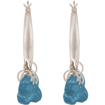 Gemshine earrings with turquoise gemstone teardrop pendant.