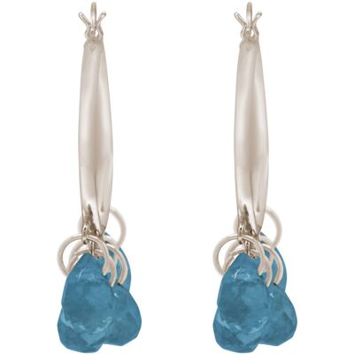 Pendientes Gemshine con colgante de lágrima de piedra preciosa turquesa.