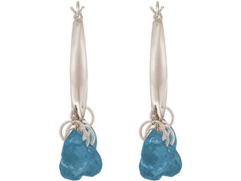 Boucles d'oreilles Gemshine avec pendentif en forme de larme de pierre gemme turquoise. 1
