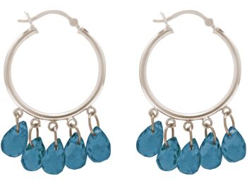 Boucles d'oreilles Gemshine avec pendentif en forme de larme de pierre gemme turquoise. 3