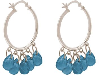Boucles d'oreilles Gemshine avec pendentif en forme de larme de pierre gemme turquoise. 2