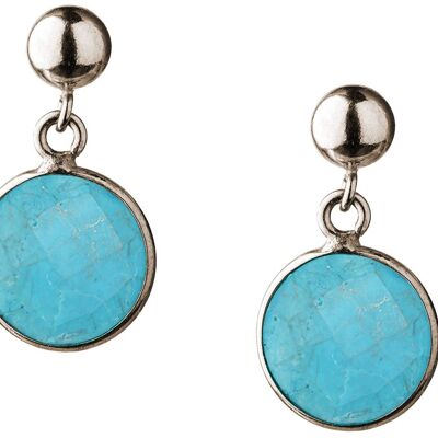 Boucles d'oreilles Gemshine avec des pierres précieuses turquoises. 925 argent