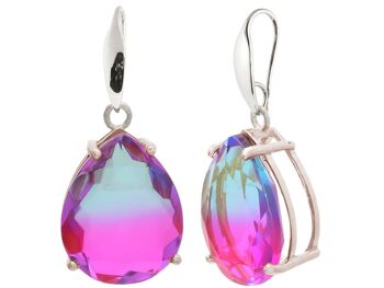 Boucles d'oreilles Gemshine avec pierres précieuses en forme de larme de quartz tourmaline 1