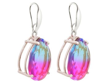 Boucles d'oreilles Gemshine avec pierres précieuses en forme de larme de quartz tourmaline 2