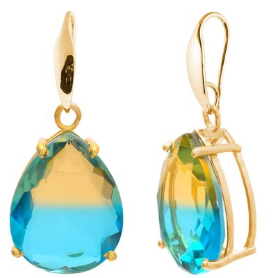 Gemshine - earrings with tourmaline quartz teardrop gemstones