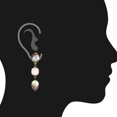 Gemshine Ohrringe oder Ohrclips mit Rosenquarz