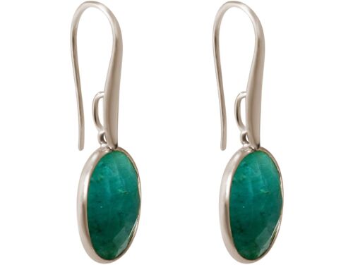 Gemshine Ohrringe OVAL mit grünen Smaragd Edelsteinen in 925
