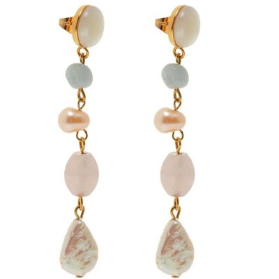Gemshine earrings PASTEL cascade with white cultured pearls