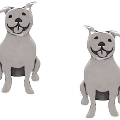 Gemshine earrings PITBULL TERRIER DOG Studs in 925