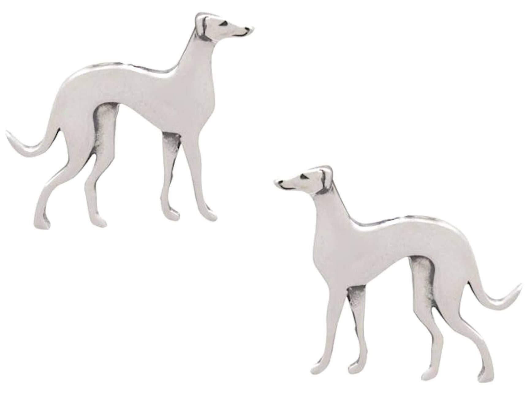 Gemshine earrings GREYHOUND. Best friend stud earrings in 925