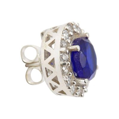 Aretes Gemshine con gemas de cuarzo zafiro azul
