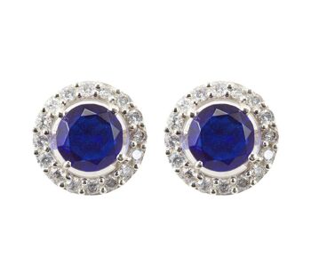 Boucles d'oreilles clous Gemshine avec pierres précieuses de quartz saphir bleu 4