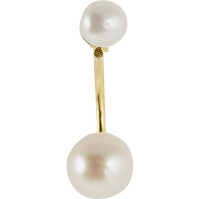 Boucles d'oreilles puces Gemshine avec double perles de culture rondes blanches