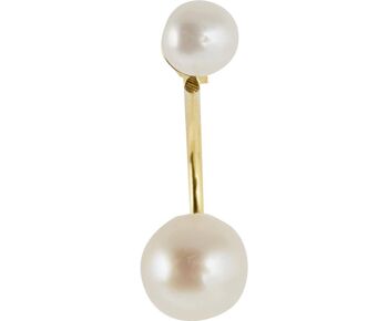 Boucles d'oreilles puces Gemshine avec double perles de culture rondes blanches 1