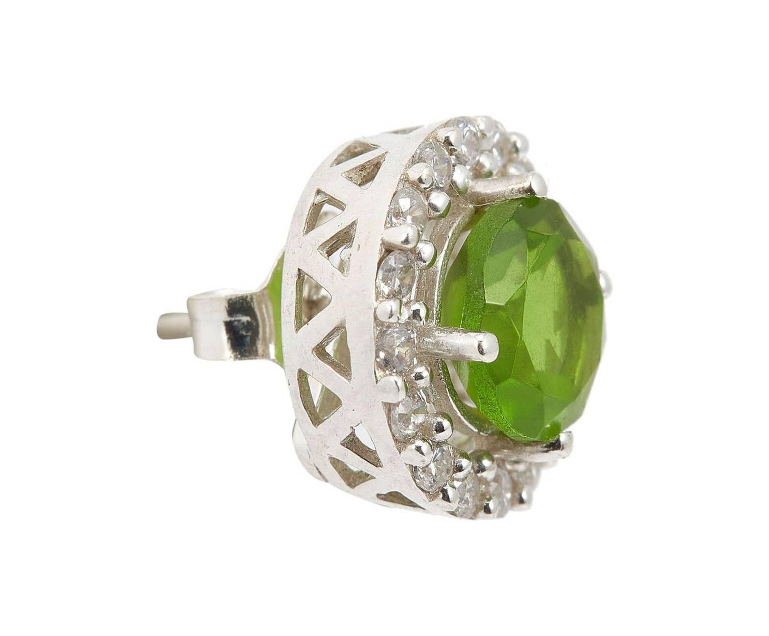 Orecchini a perno Gemshine con gemme di quarzo peridoto verde