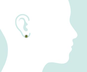 Boucles d'oreilles clous Gemshine avec pierres précieuses de quartz péridot vert 3
