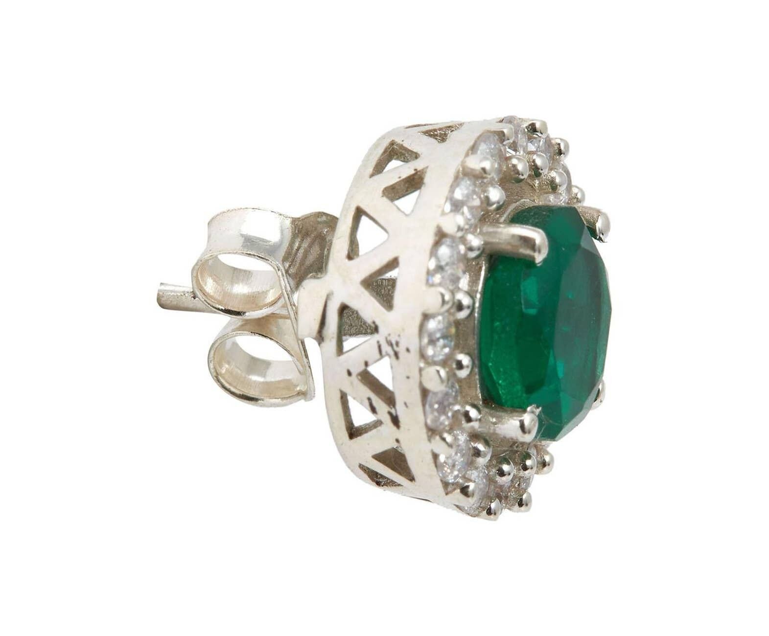 Orecchini a perno Gemshine con gemme di quarzo tormalina verde