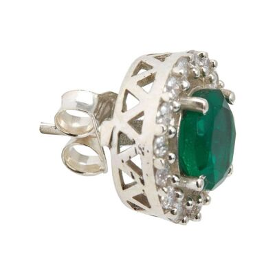 Gemshine stud earrings with green tourmaline quartz gemstones