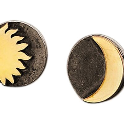 Pendientes de tuerca Gemshine MOON, STAR, SUN pendientes en 925