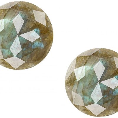 Gemshine stud earrings with fully faceted grey