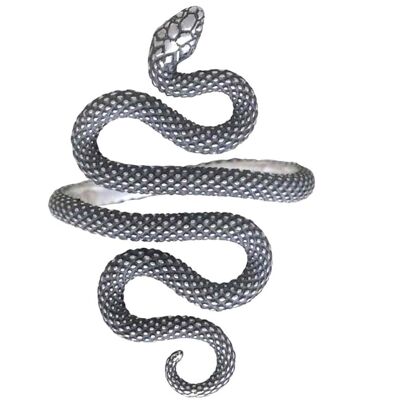 Gemshine ring with textured SNAKE in 925 silver