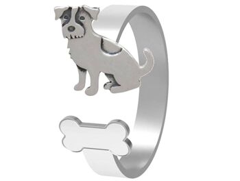 Bague Gemshine CHIEN TERRIER JACK RUSSEL avec OS en 925 3