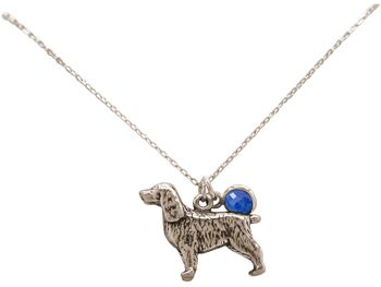 Gemshine Spaniel chien 3-D avec pendentif saphir bleu 925 3