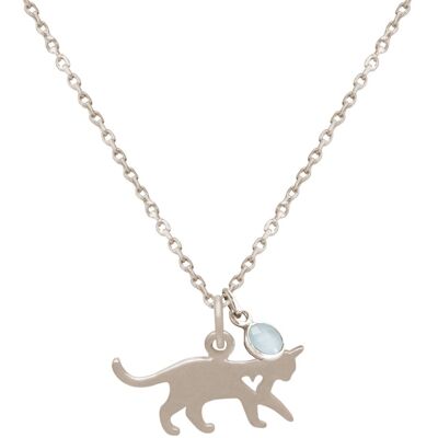 Gemshine pendentif gueule de bois chat errant bleu sarcelle